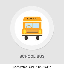 vector school bus illustration isolated, school vehicle symbol