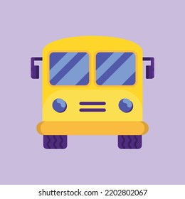 Vector of school bus. Vector illustration of yellow school bus with flat design style. Suitable for content design assets