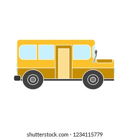 vector school bus isolated icon - automobile transportation illustration symbol . school truck sign symbol