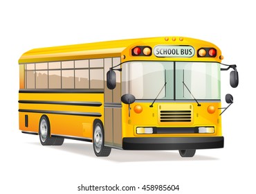 vector school bus isolated on white