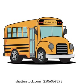 Vector School Bus on White Background