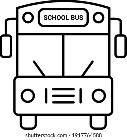 Vector School Bus Outline Icon Design
