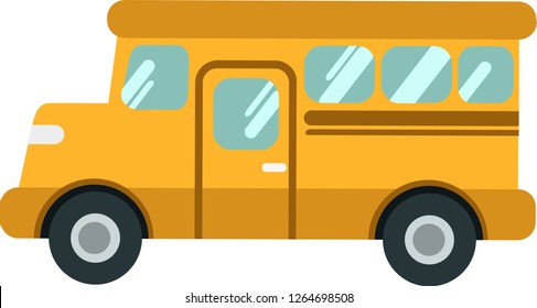 Vector school bus or shuttle
on the White Blackground