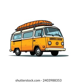 vector school bus , van , ambulance illustration design