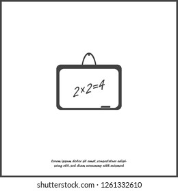 Vector school chalkboard icon on white isolated background. Layers grouped for easy editing illustration. For your design.