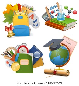 Vector School Concept Icons