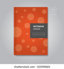 vector school copybook layout with dot elements / notebook cover design template