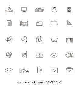 vector School education icon collection  on white background