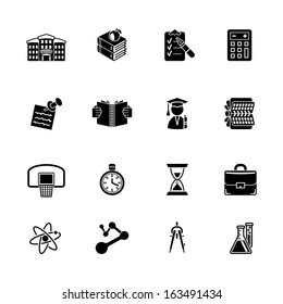 vector school and education icon set