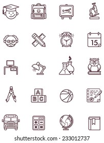 Vector school and education icon set