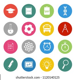 Vector School & Education Icons Set - Student Learning And Graduation Symbols