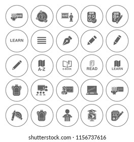 vector school & Education icons set - student learning and graduation symbols