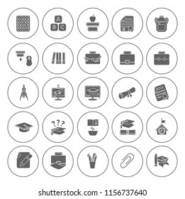 vector school & Education icons set - student learning and graduation symbols