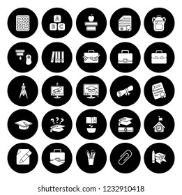 vector school & Education icons set - student learning and graduation symbols