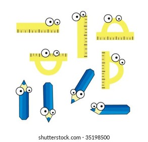 vector school equipment for children