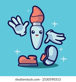 vector school equipment doodle character illustration