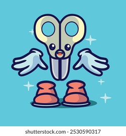 vector school equipment doodle character illustration