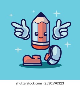 vector school equipment doodle character illustration