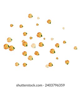 Vector school of fishes background with deep sea in flat style