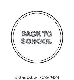 Vector school flat banner badge template. Back to school hatch chalk text in two circle frames isolated on white background. Design for university, school, courses, college poster. EPS10 illustration.