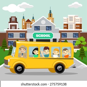 Vector school flat illustration