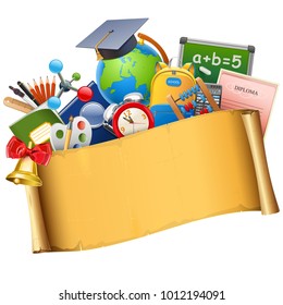 Vector School Graduation Concept isolated on white background