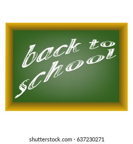 Vector School Green Desk Isolated on White Background