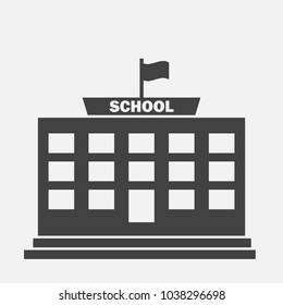 Vector School Icon On A Gray Background