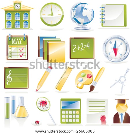 Vector school icon set