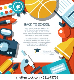 Vector School Modern Flat Design Flyer Template