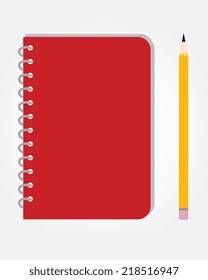 Vector School Notebook and Pencil Set