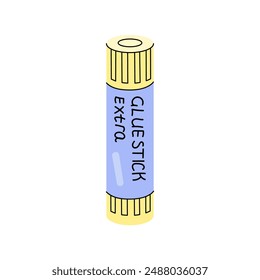 Vector  school and office supplies Illustration. Flat style glue stick sketch. Back to School. School essential illustration.	