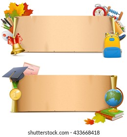 Vector School Paper Scrolls