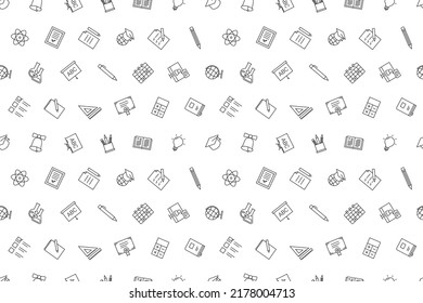 Vector school pattern. Education seamless background