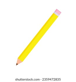 Vector school pencil vector icon isolated on white.