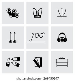 Vector Schoolbook icon set on grey background