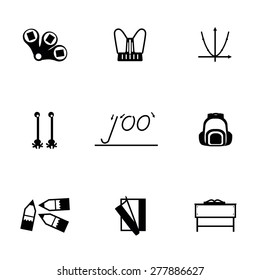 Vector Schoolbook icon set on white background