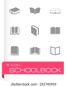 Vector schoolbook icons set on white background