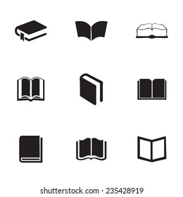 Vector schoolbook icons set on white background