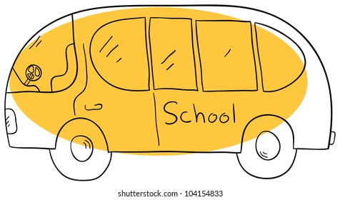 Vector schoolbus is isolated on a white background