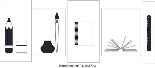 a vector of school's equipments.