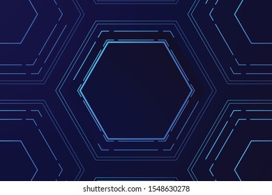 vector sci fi hexagonal futuristic pattern, innovation future technology background,