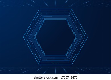 vector sci fi hexagonal futuristic pattern, innovation future technology background,