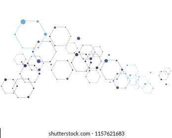 Vector science ant technology concept. Molecule sign. Lines and dots connected into network.