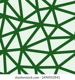 Vector science background. Green color. Large triangles size. Bold lines weight. Repeatable pattern. Seamless tileable vector illustration.