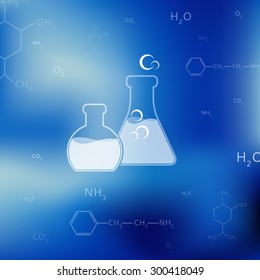 Vector science, chemistry icon for design and background