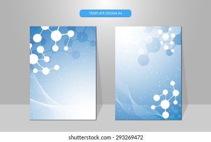 vector science concept molecular pattern cover design background