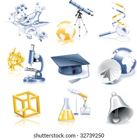 Vector science and education icon set