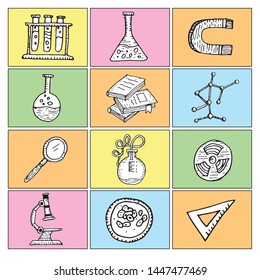 Vector Science Equipment, hand drawn