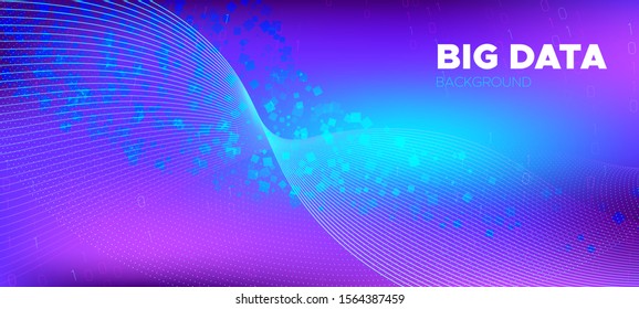 Vector Science Flyer. Matrix Data Stream. Violet Technology Poster. Abstract Binary Flow. Science Wallpaper. Matrix Big Data. Technology Concept. Digital Binary Code. Blue Science Visualization.